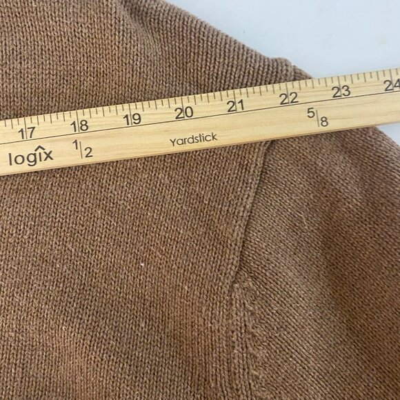L.L. Bean Mens Brown V-Neck Cotton Sweater Size L Tan Fall Neutral Preppy - Picture 9 of 10